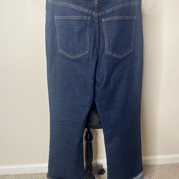 House Of Harlow Women’s High Rise Straight Leg Cuffed Dark Wash Blue Jeans Sz 29 - Picture 4 of 5